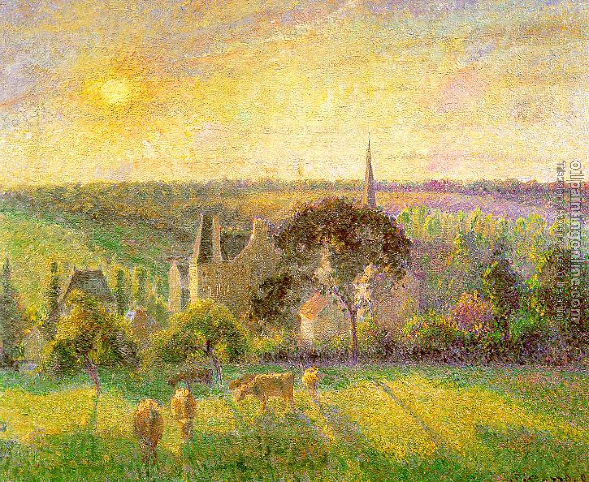 Pissarro, Camille - Countryside and  Eragny Church and Farm